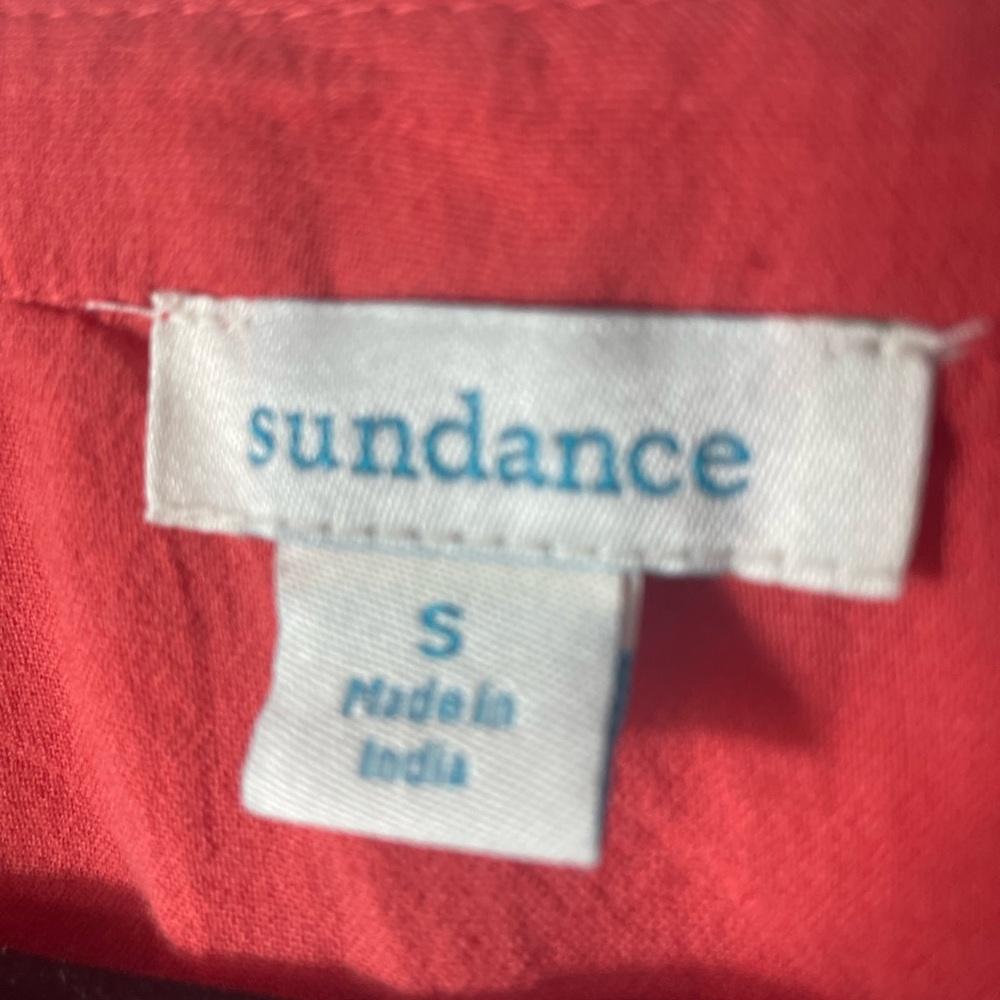 Sundance Cover-Up Tunic Dress Orange Nikkia Pom Pom Boho Embroidered Sz S - Picture 6 of 6